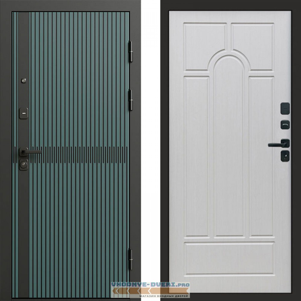 Входная дверь ГРАУНД Velutto Verde Бетон Арка лиственница